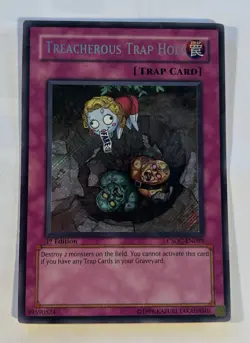 TREACHEROUS TRAP HOLE CSOC-EN089 1st EDITION Yugioh TCG LP Secret Rare - Image 1