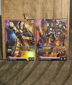 Gundam Gusion Rebake LR + GQuuuuuuX (Omega Psycommu) Gundam TCG Card Game 2cards - Image 1