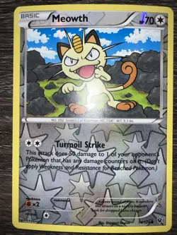 Meowth - Pokemon - 74/124 - Common - Reverse Holo - XY - Fates Collide - NM - Image 1