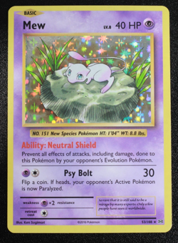Pokemon TCG Mew 53/108 XY Evolutions Holo - LP/NM - Image 1