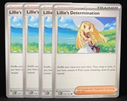 4x Lillie's Determination 119/132 Mega Evolution Pokemon Playset - Image 1