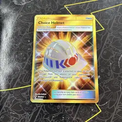 Choice Helmet 229/214 Lost Thunder Gold Secret Rare Holo Pokemon - Image 1
