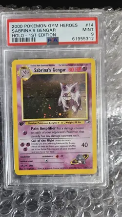 Pokemon Sabrina's Gengar 1st edition Holo PSA 9 , Mint #14 , 2000 - Image 2