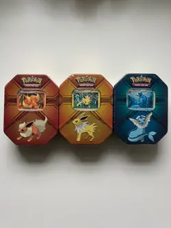 SEALED Pokemon TCG Triple Effect Tin Set LOT Vaporeon Jolteon Flareon 820650102851 - Image 1