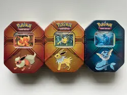 SEALED Pokemon TCG Triple Effect Tin Set LOT Vaporeon Jolteon Flareon 820650102851 - Image 2