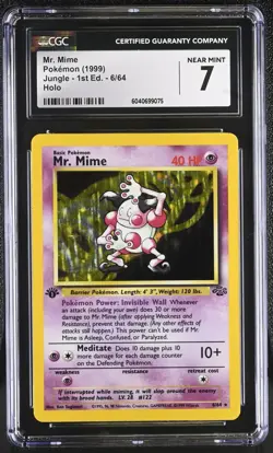 1999 Pokemon Jungle [1st Edition] Mr. Mime [1st Edition] #6 (CGC 7) - Image 1