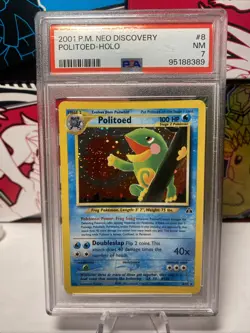 2001 Pokemon Neo Discovery Politoed Holo 8/75 PSA 7 - Image 1