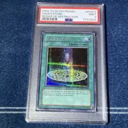 PSA 9 Sage's Stone Secret Rare Yugioh Game Promo Reshef Of Destruction - Image 1
