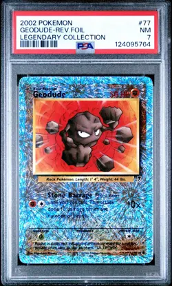 2002 Pokemon Legendary Collection Geodude Reverse Holo Card 77/110 PSA 9 Mint - Image 1