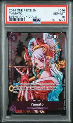 2024 ONE PIECE P-046 EVENT PACK VOL 3 YAMATO PROMO CARD PSA 10 GEM MINT - Image 1