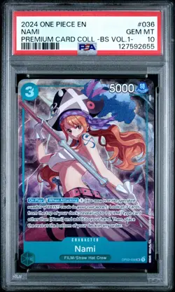 2024 ONE PIECE OP02-036 PREMIUM CARD COLLECTION BEST SELECTION VOL 1 NAMI PSA 10 - Image 1