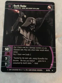 2002 Star Wars TCG WOTC DARTH VADER (S) Rare Card LP - Image 1