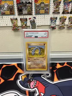 Pokemon Card Onix 56/102 1st Edition Shadowless Base Set 1999 PSA 9 MINT - Image 1