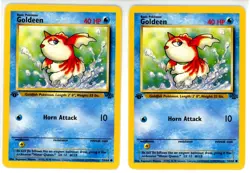 2x 1st Edition Jungle Goldeen 53/64 WOTC 1999 Non Holo Pokemon Card NM-LP - Image 1
