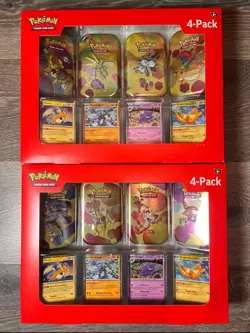 (PACK 1 & 2) Pokemon Mini Tins + 4 Promo Cards - 151 SAMS CLUB - Image 1