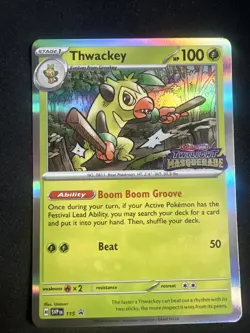 Thwackey 115 SV Scarlet & Violet Promo Cards Holo Twilight Masquerade Stamped - Image 1