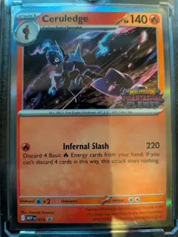 Pokemon Ceruledge 014 Phantasmal Flames Prerelease Stamped Staff Promo Card Holo - Image 1