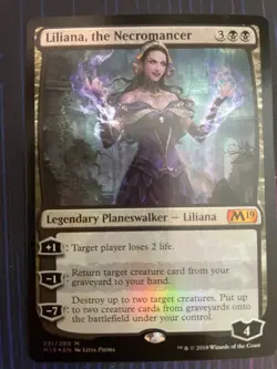 MTG Magic Liliana, the Necromancer Core Set 2019 Foil Mythic Rare NM - Image 1