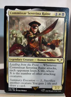 MTG Commissar Severina Raine Warhammer Universes Beyond 40000 LP X1 Rare - Image 1