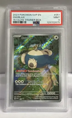 Pokemon SCP 2023 Snorlax 151 Elite Trainer Box Promo #051 PSA 9 - Image 1