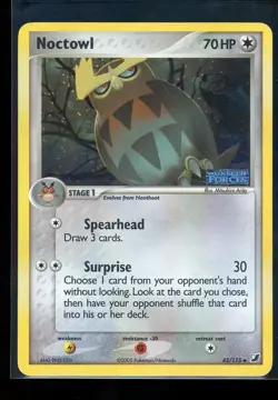Pokemon TCG Noctowl EX Unseen Forces holo uncommon 43/115 Stamped 2005 NM - Image 1
