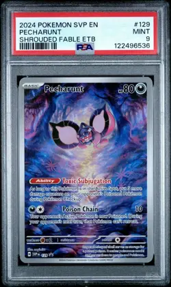 PSA 9 2024 Pokemon SVP Shrouded Fable Pecharunt Center Promo #129 - Image 1