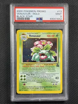 Pokemon Cards PSA 9 Mint Venusaur Holo Black Star Promo 2000 Ultra Rare WotC 13 - Image 1