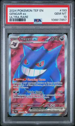 PSA 10 Gengar ex 193/162 Temporal Forces Ultra Rare Full Art Pokemon Card - Image 1