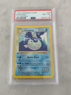 Pokemon TCG Dewgong Base Set 25/102 Regular 1st Edition Uncommon - PSA 8 - Image 1
