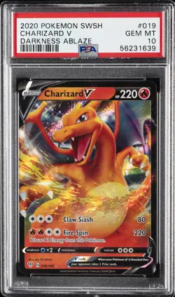 2020 POKEMON SWORD & SHIELD DARKNESS ABLAZE #019 CHARIZARD V PSA 10 - Image 1