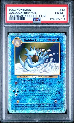 2002 Pokemon Golduck Legendary collection Reverse Holo PSA 7 - Image 1