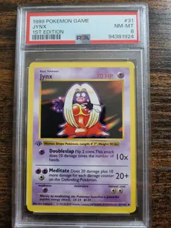 PSA 8 Pokemon JYNX 1st EDITION Shadowless Base Set 31/102 - Image 1