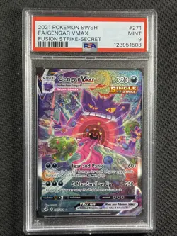 Pokemon Cards PSA 9 Mint Gengar Vmax Fusion Strike Secret 2021 Full Art 271/264 - Image 1