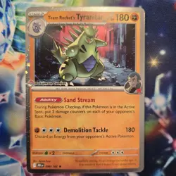 Team Rockets Tyranitar Destined Rivals Promo Card 096/182 Pokemon Center Stamped - Image 1