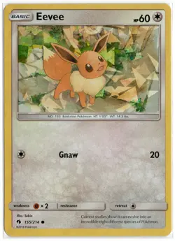 Eevee 155/214 | Pokemon TCG Cards | Lost Thunder | Shattered Holo | Common | NM - Image 1