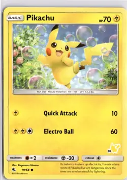 Pikachu - 19/68 30 Pikachu Stamped Promo Battle Academy 019/068 Pokemon Card TCG - Image 1