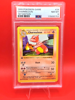 Pokemon Card 24/102 Charmeleon 1st Edition Base Set English - PSA 8 NEW CERT - Image 1