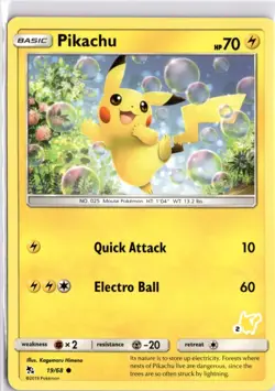 Pikachu - 19/68 2 Pikachu Stamped Promo Battle Academy 019/068 Pokemon Card TCG - Image 1