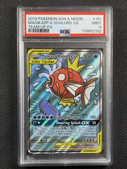 Pokemon Cards PSA 9 Mint Magikarp & Wailord Gx Team Up Tag Team S&M 2019 161/181 - Image 1