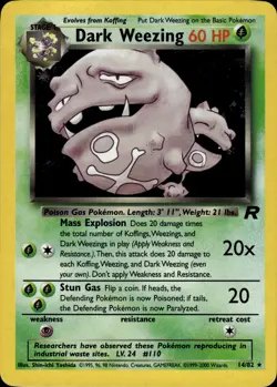 Dark Weezing 14 Team Rocket Holo English Pokemon Card B44 - Image 1