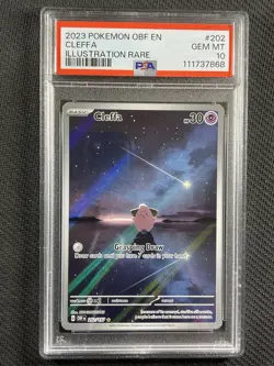 Pokemon Cards PSA 10 Gem MT Cleffa Illustration Rare Obsidian Flames 202/197 - Image 1