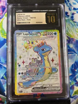 Lapras ex Pokemon (2024) Stellar Crown - 158/142 Ultra Rare - Holo CGC 10 - Image 1