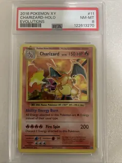 2016 Pokemon Charizard Holo PSA 8 Evolutions 11/108 - Image 1
