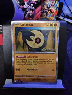 Lunatone 004 Mega Evolution Stamped Promo 004 Black Star NM Condition Pokemon... - Image 1