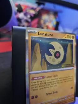 Lunatone 004 Mega Evolution Stamped Promo 004 Black Star NM Condition Pokemon... - Image 5