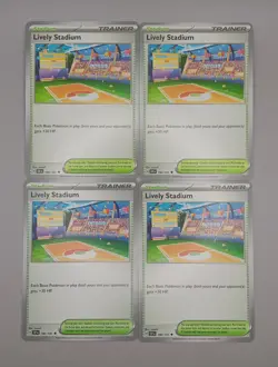 Pokemon - 4x LIVELY STADIUM 180/191 - Play Set - Surging Sparks - NM/M - Image 1