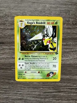 🌀SWIRL🌀 Pokemon TCG Koga's Beedrill Gym Challenge Holo Card 9/132 Unlimited - Image 1