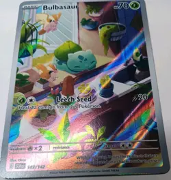 Pokemon TCG Bulbasaur Illustration Card 143/142 Stellar Crown - Image 1