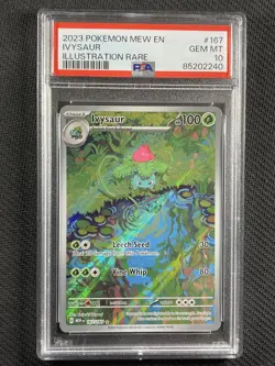 Pokemon Cards PSA 10 Gem MT Ivysaur Illustration Rare 2023 151 167/165 - Image 1