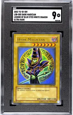 Rare! 2002 Yugioh Legend Of Blue Eyes Dark Magician LOB-005 SGC Graded 9 - Image 1